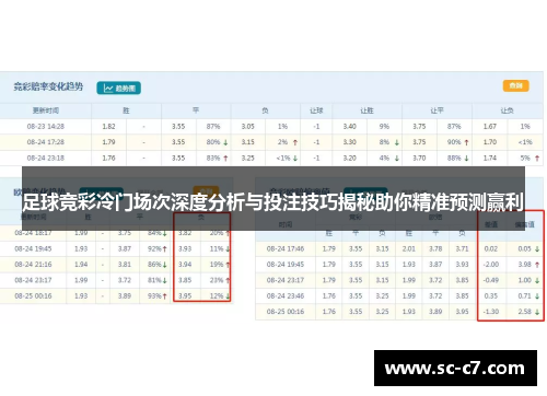 足球竞彩冷门场次深度分析与投注技巧揭秘助你精准预测赢利