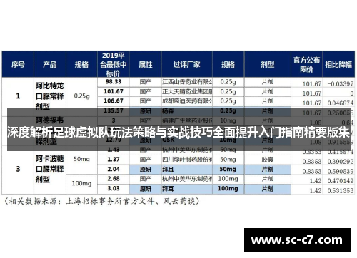 深度解析足球虚拟队玩法策略与实战技巧全面提升入门指南精要版集